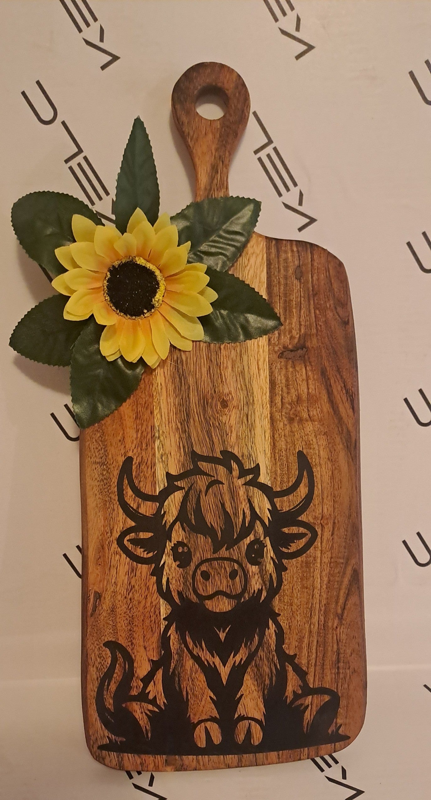 Acacia Serving Board Highland Coo