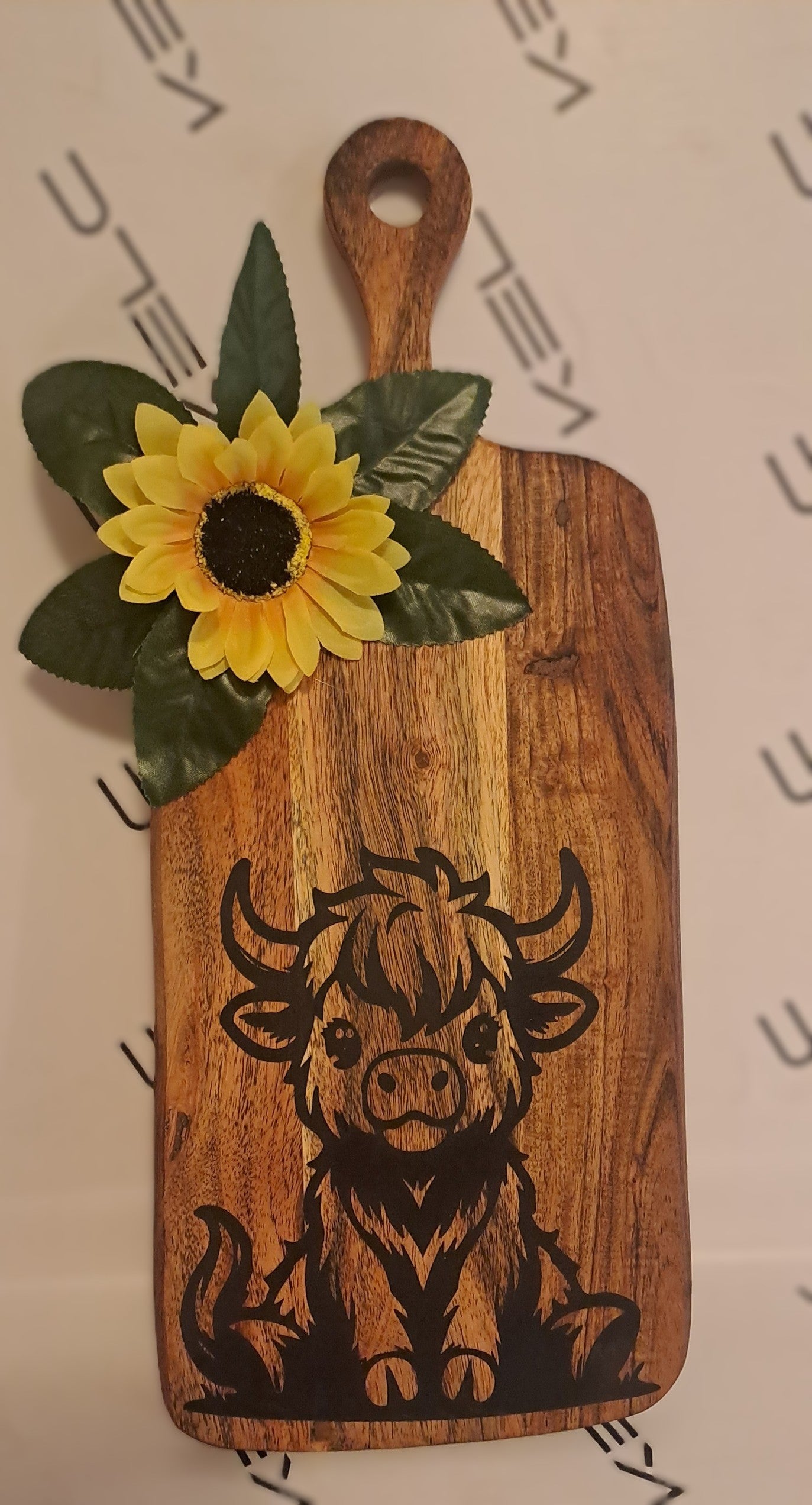 Acacia Serving Board Highland Coo