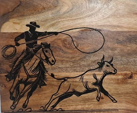 Acacia Serving Board Cowboy Catch