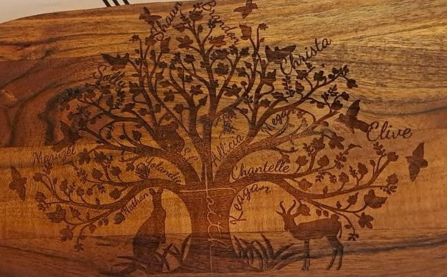 Acacia Serving Board Family Tree