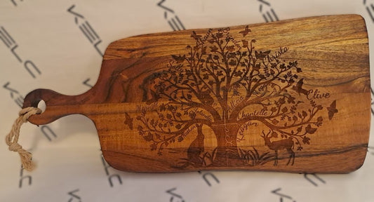 Acacia Serving Board Family Tree